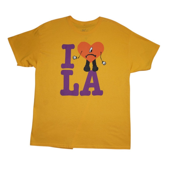 Bad Bunny Los Angeles Sofi Exclusive Tour Merch T-Shirt Lakers Colors – Size XL - Picture 1 of 4
